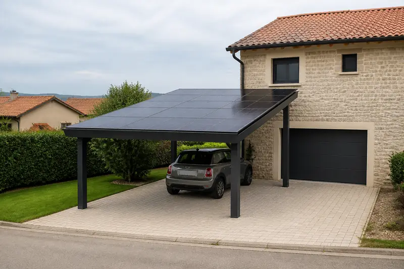 Carport solaire sur une maison individuelle